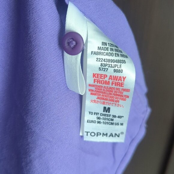 Topman Purple Casual Button Down Shirt - Size M NWT - Picture 5 of 7